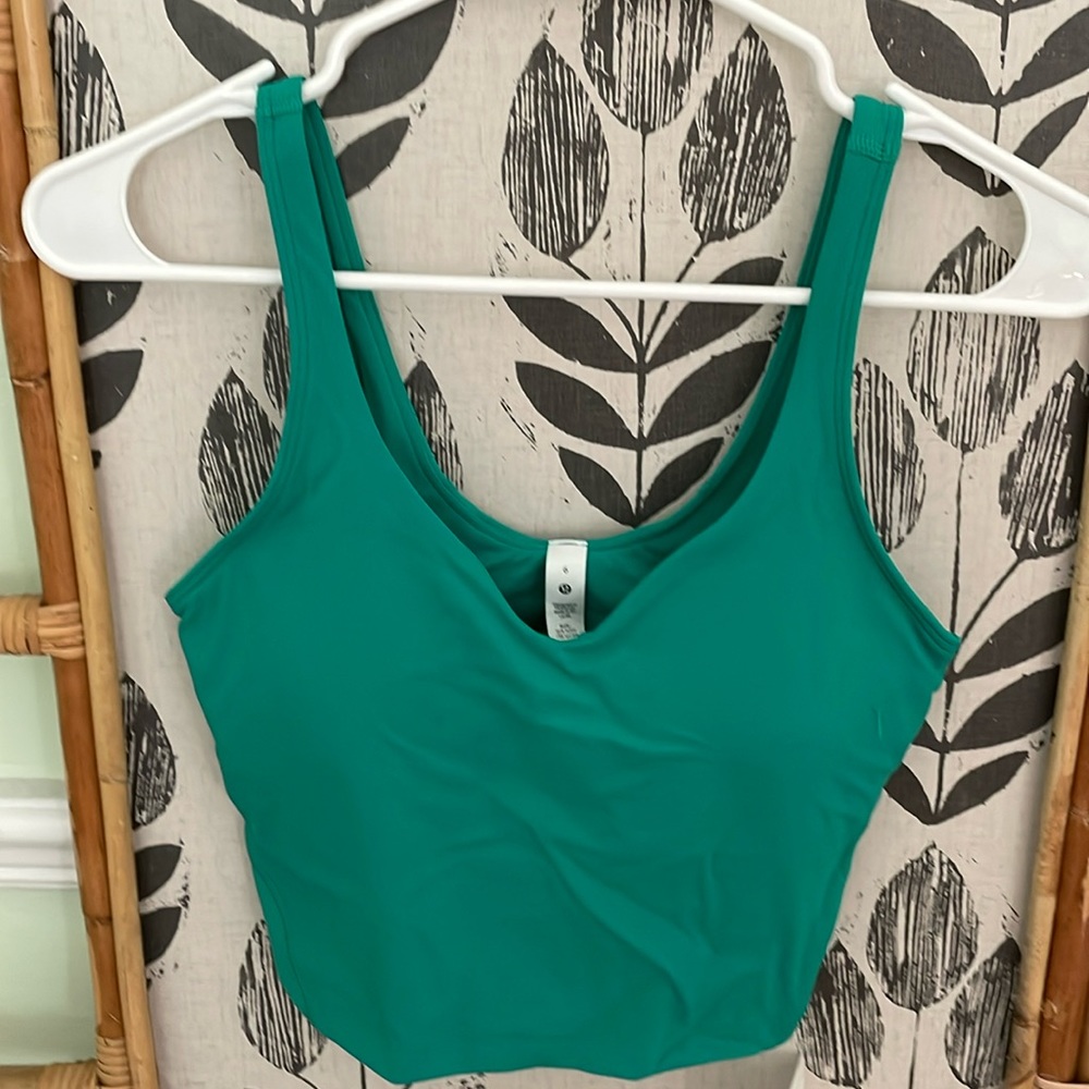 NWT LULULEMON ALIGN TANK ORIGINAL MALDIVES GREEN SIZE 6 SMALL SHELF BRA PADS